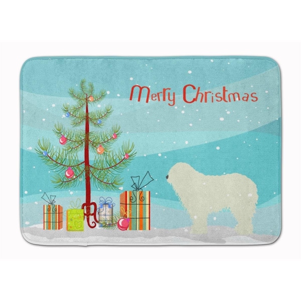 Carolines Treasures Komondor Merry Christmas Tree Machine Washable Memory Foam Mat BB2973RUG - main